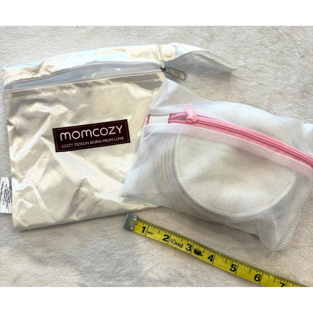 Momcozy Washable Nursing Pads Set with Laundry Bag and Storage Pouch White Pink